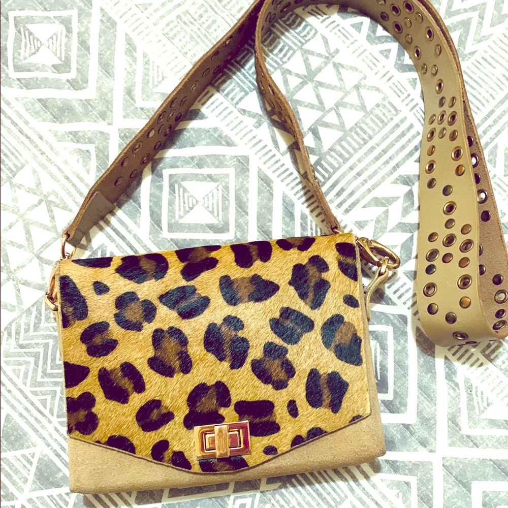 Free People Leopard Crossbody Purse